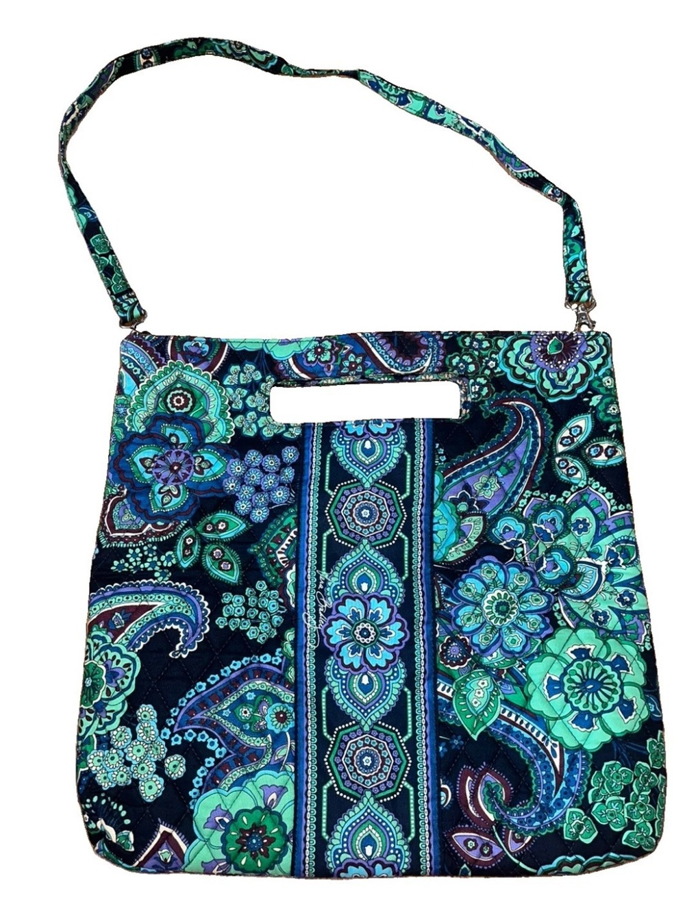 Vintage Vera Bradley Y2K Blue Rhapsody Square Shoulder Handle Strap Bag